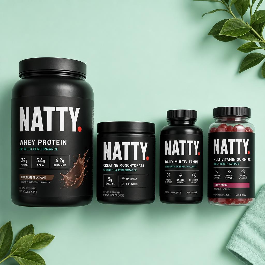 NATTY Nutrition – Produkt- und Markeneindruck
